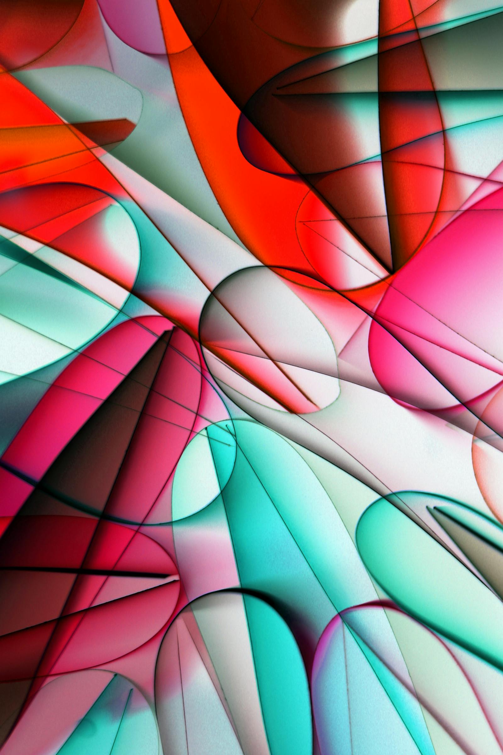 Elegant curved multicolor abstract shapes