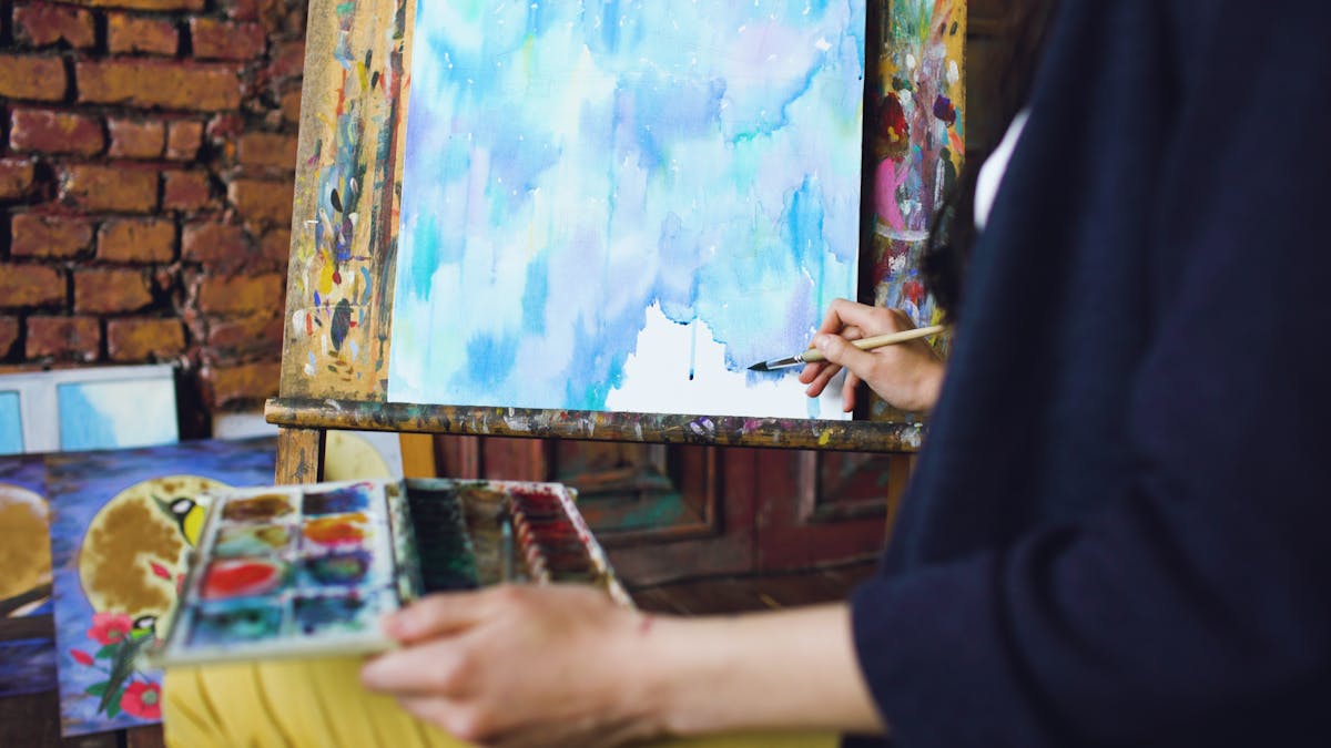 Art watercolor abstract art studio