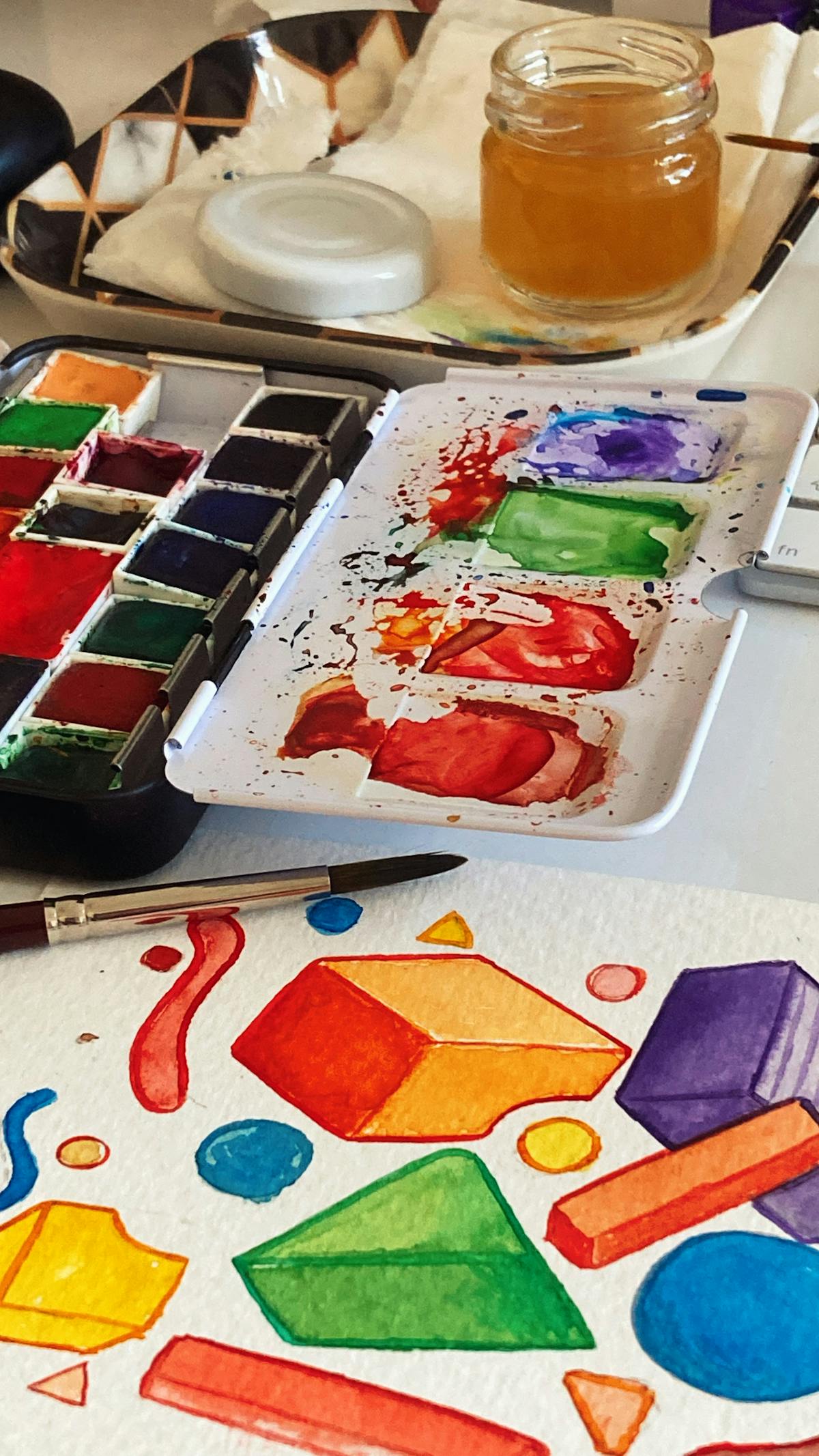 Art watercolor abstract art studio