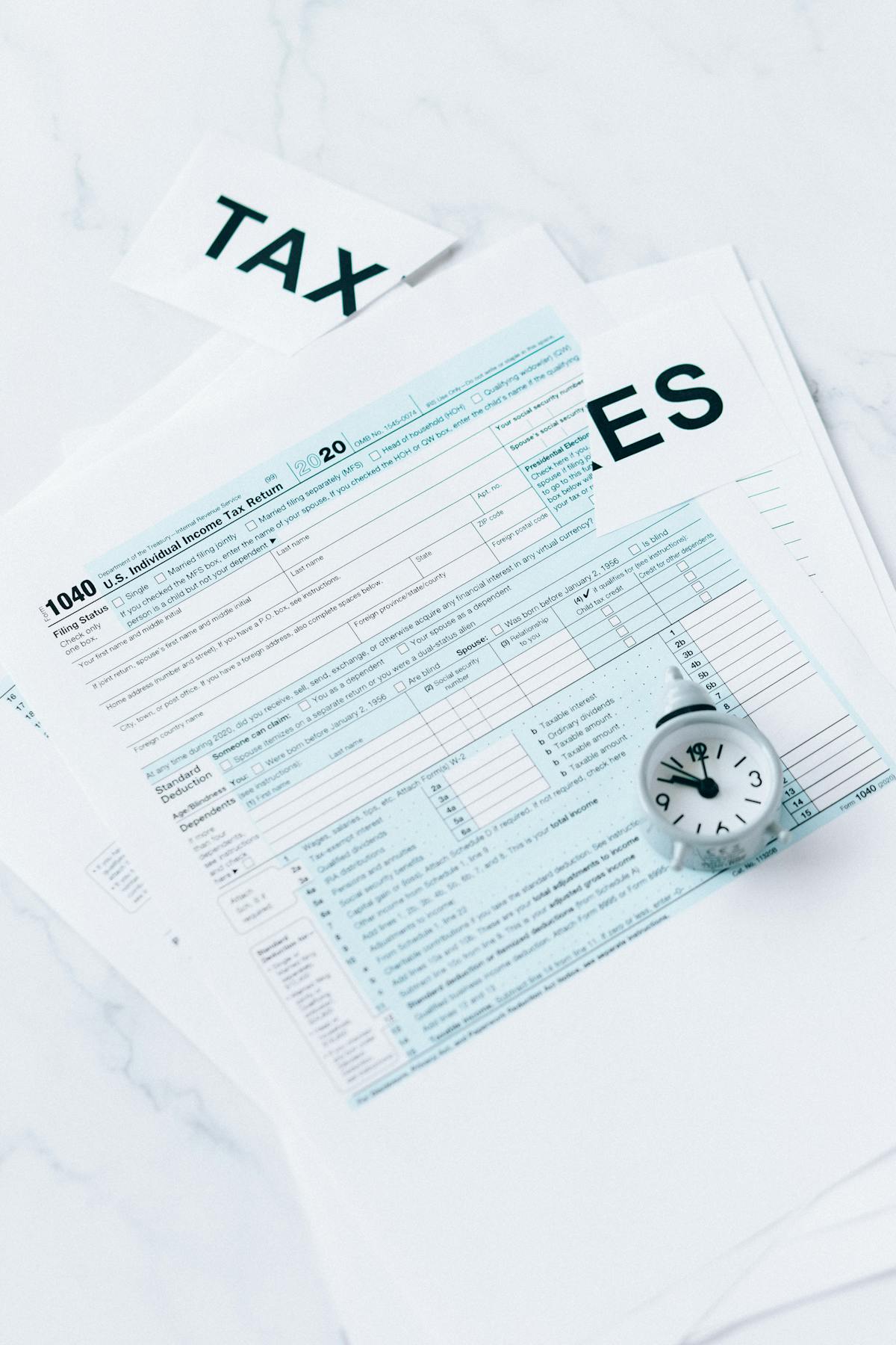 Tax forms documents paperwork