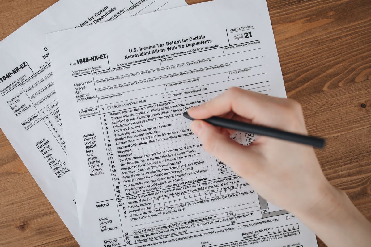 Tax return forms documents paperwork