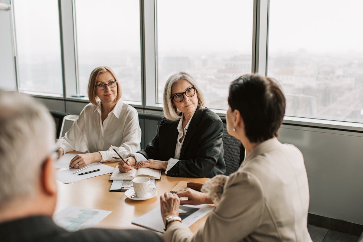 General business team discussion table boardroom