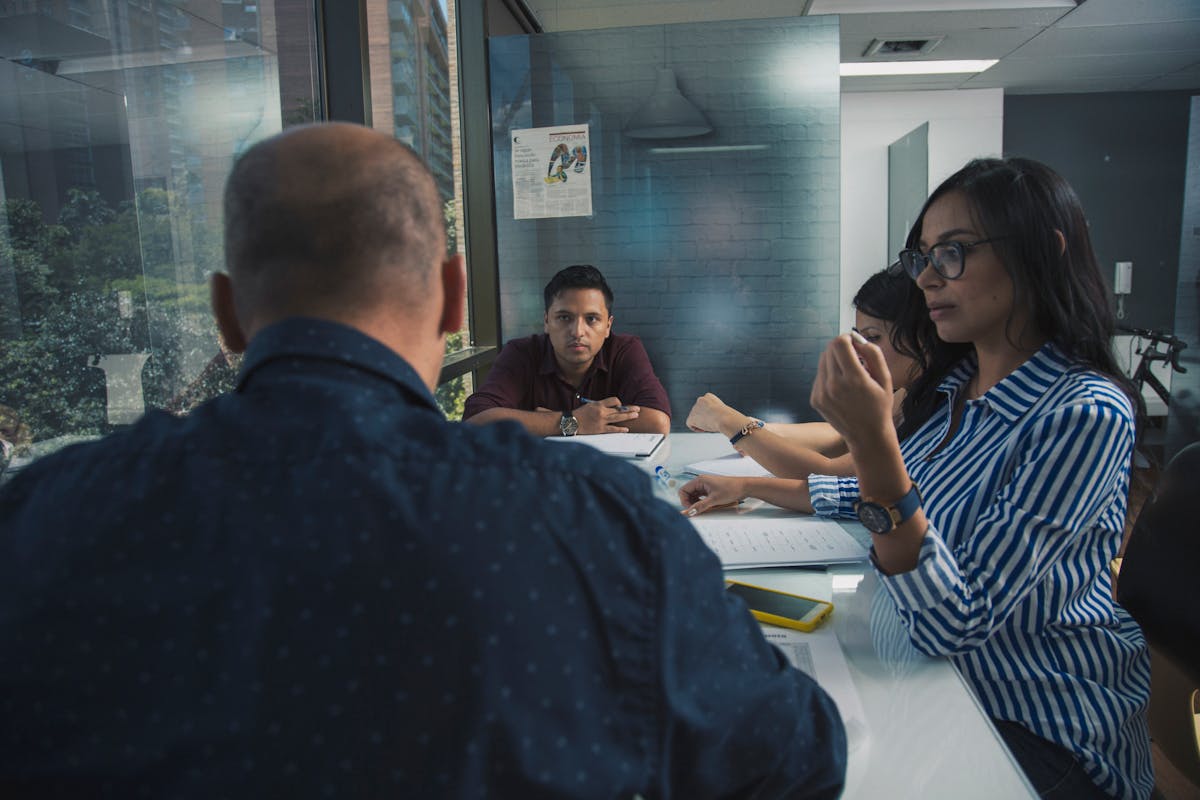 General business team discussion table boardroom
