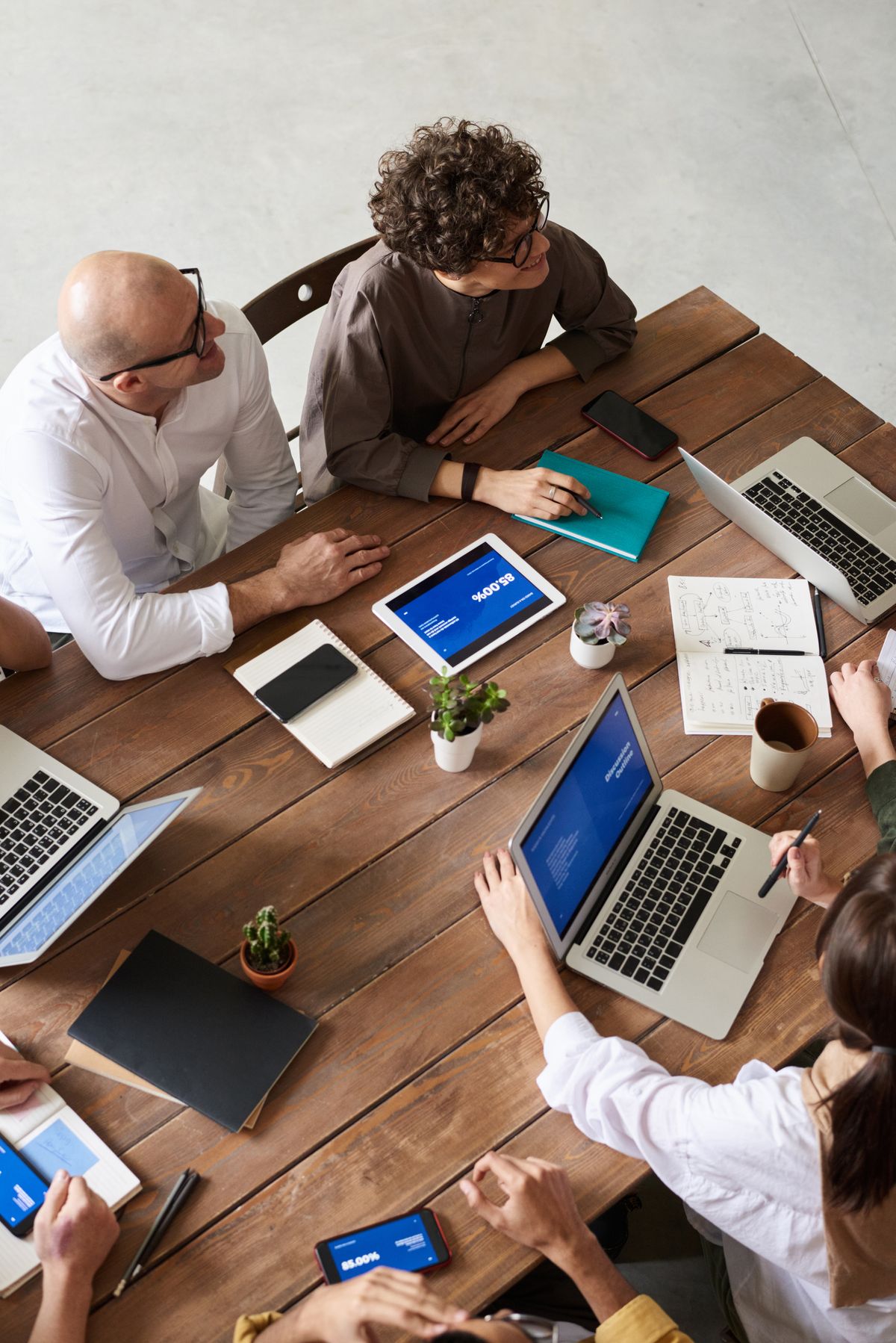 General business team discussion table boardroom