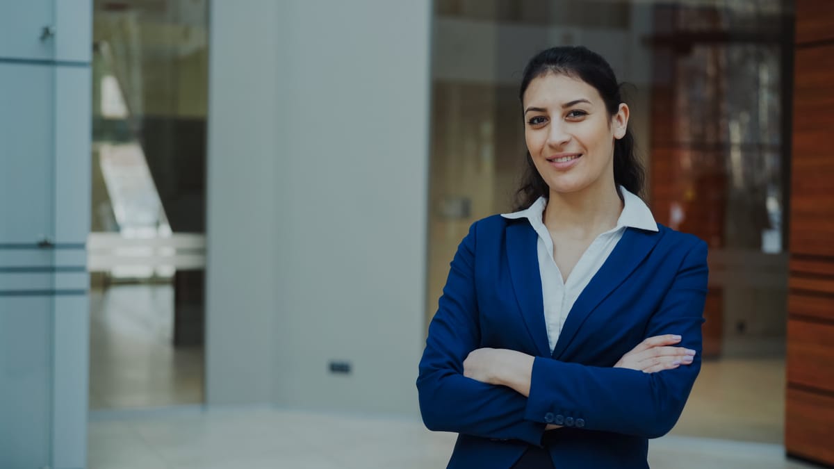 Confident professional portrait office