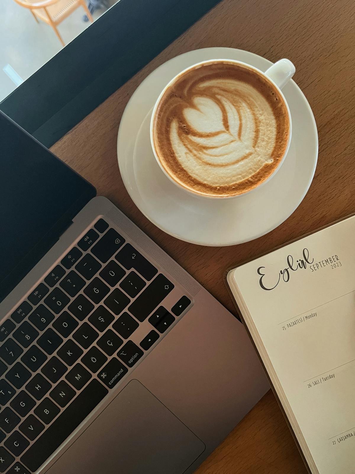 Operations daily planner notebook coffee desk