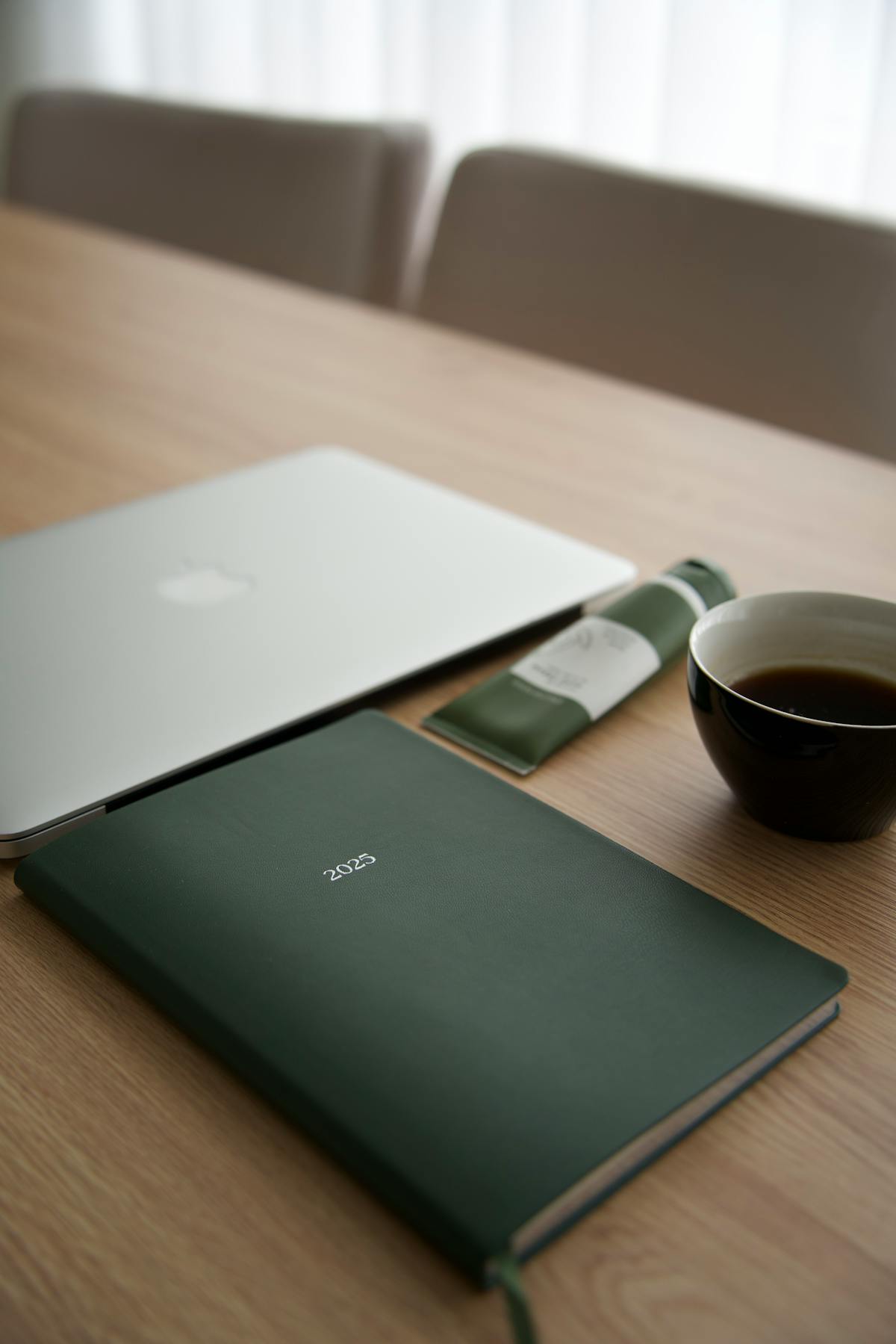 Operations daily planner notebook coffee desk