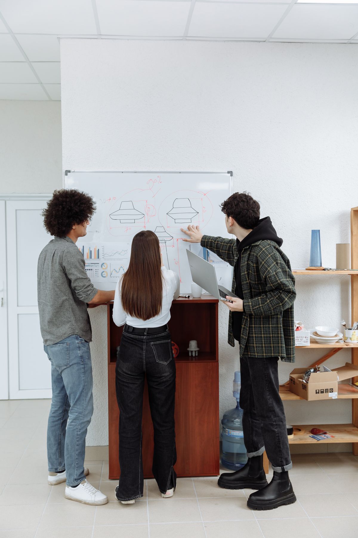 Operations project planning whiteboard sticky notes