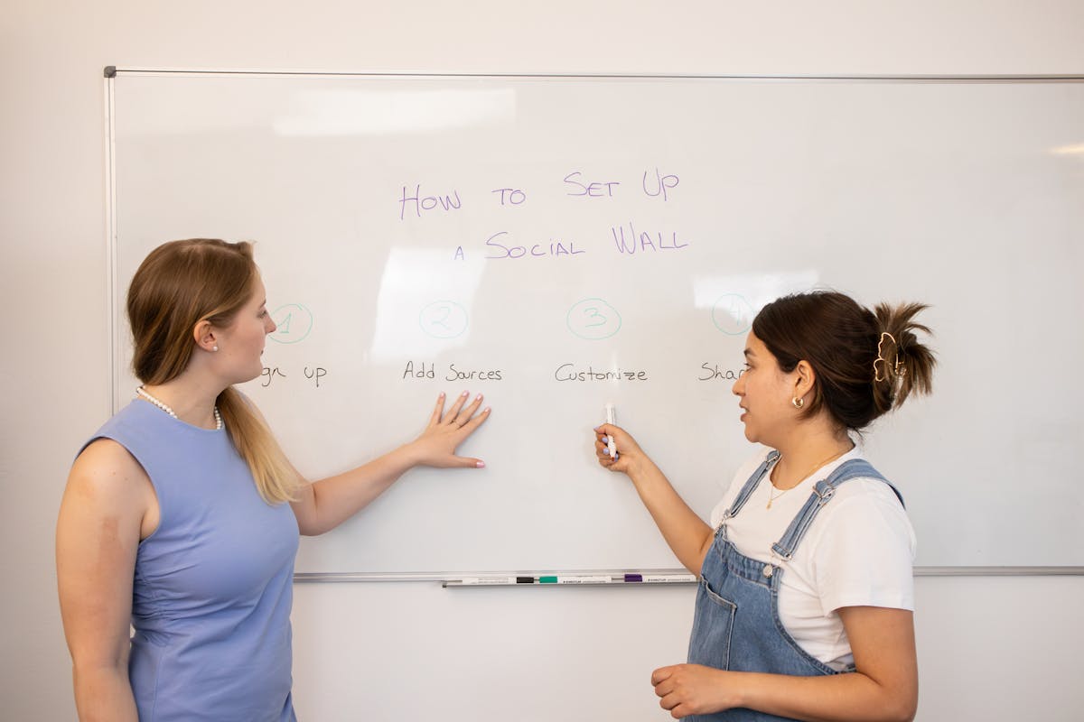 Operations project planning whiteboard sticky notes