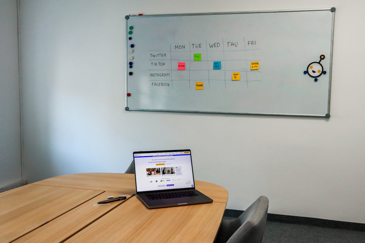 Operations project planning whiteboard sticky notes