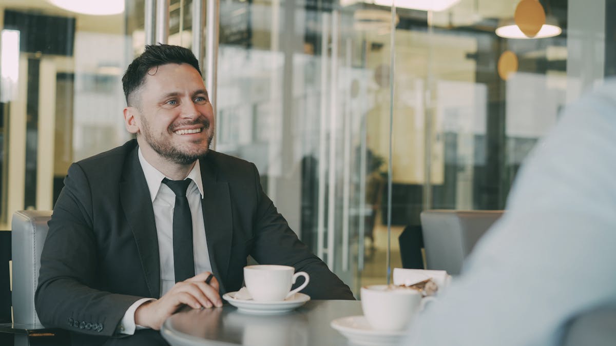 Networking coffee business meeting