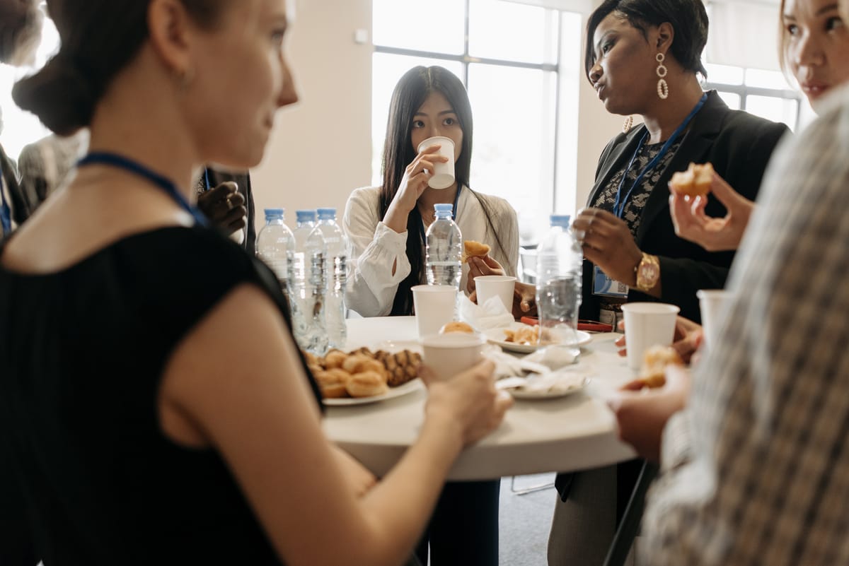 Networking coffee business meeting
