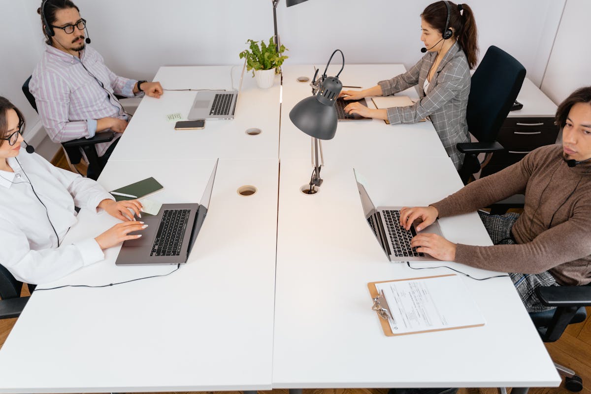 Prospecting outbound sales team working