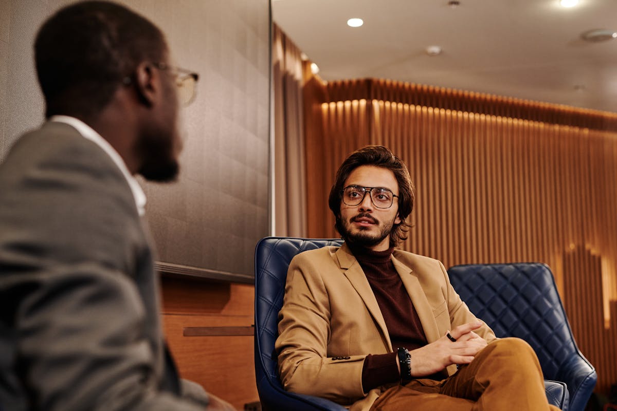 Salespsych empathy conversation office two people