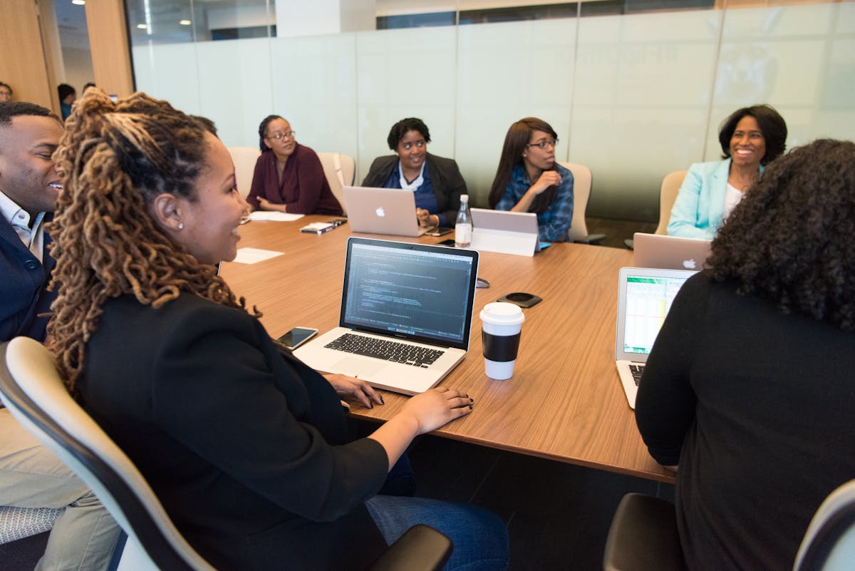 Large team meeting boardroom