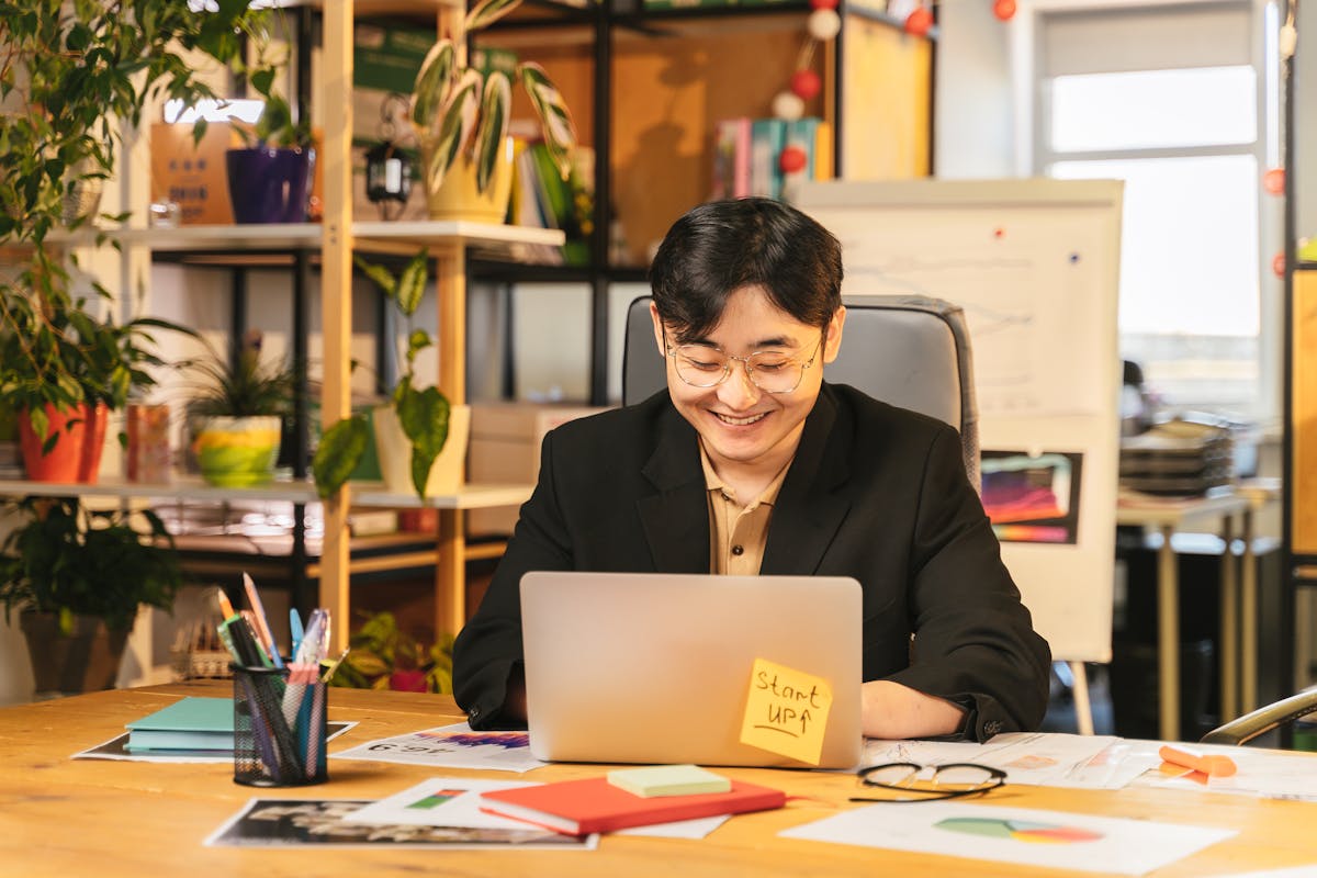 Entrepreneur working in office