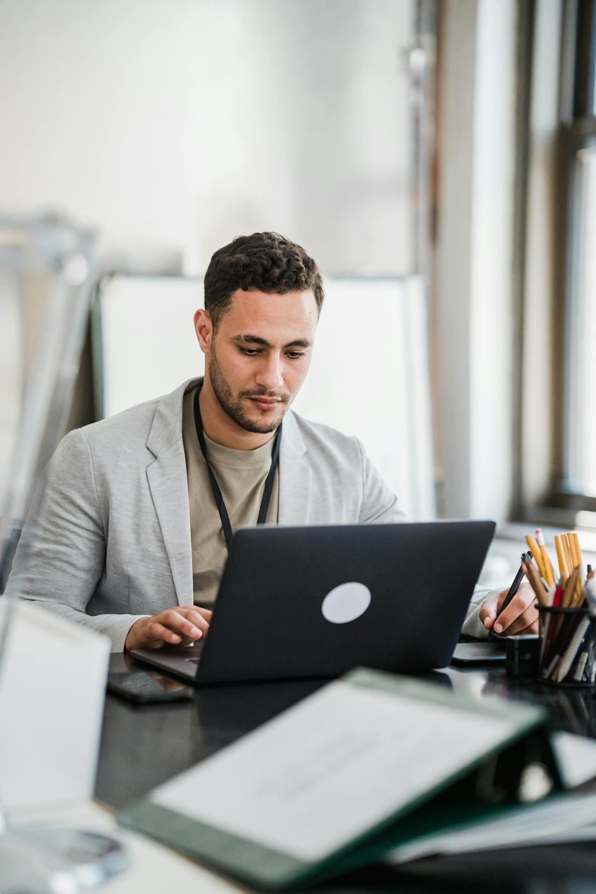 Strategy entrepreneur working laptop office