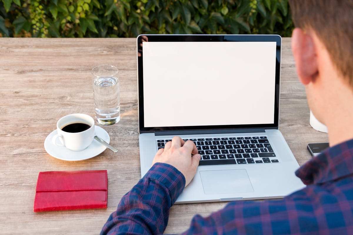 Strategy freelancer laptop workspace home office