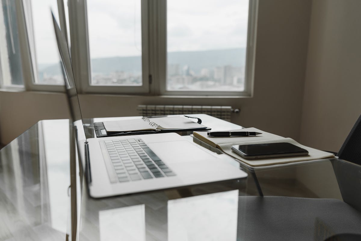 Professional working desk focus