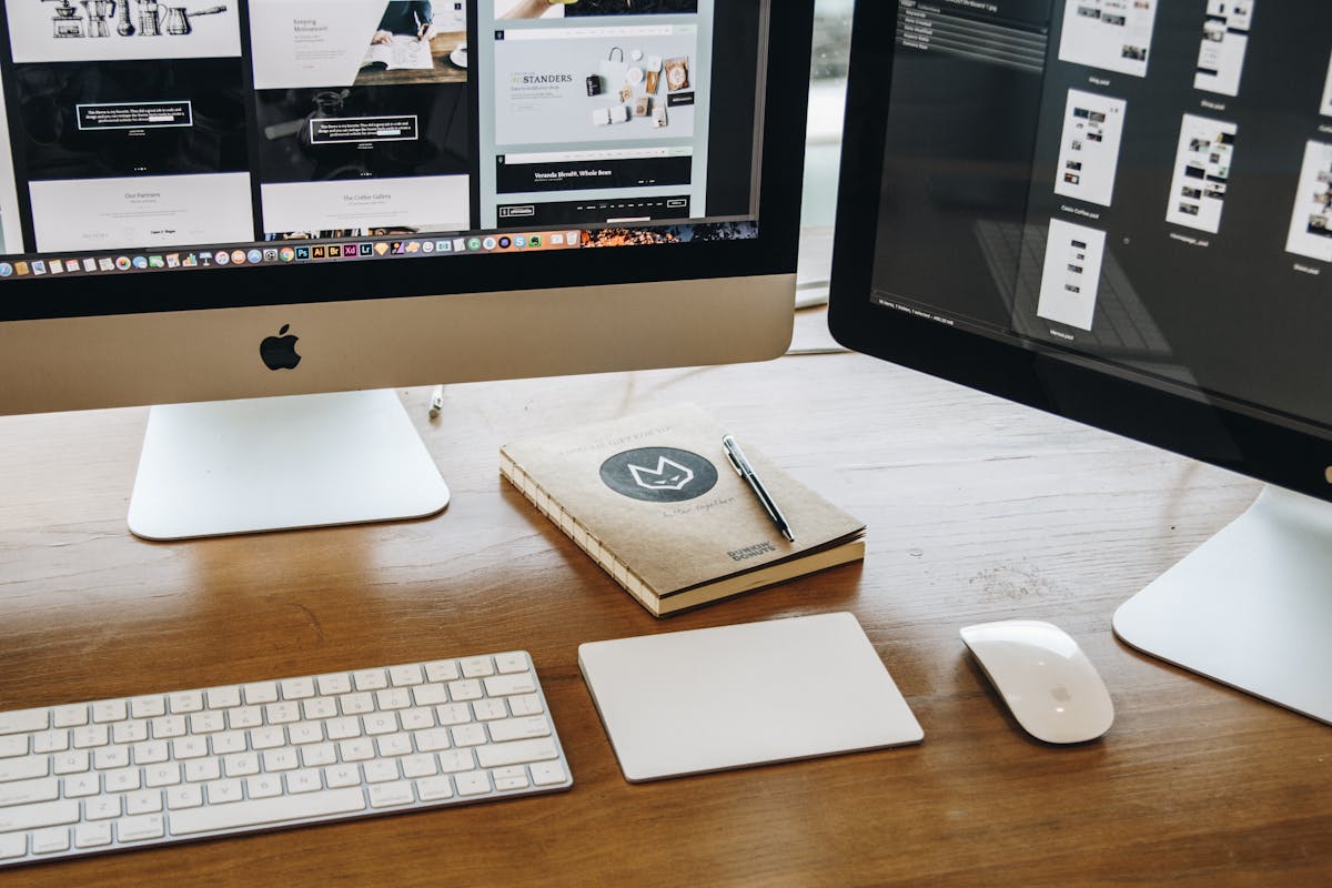 Professional working desk focus