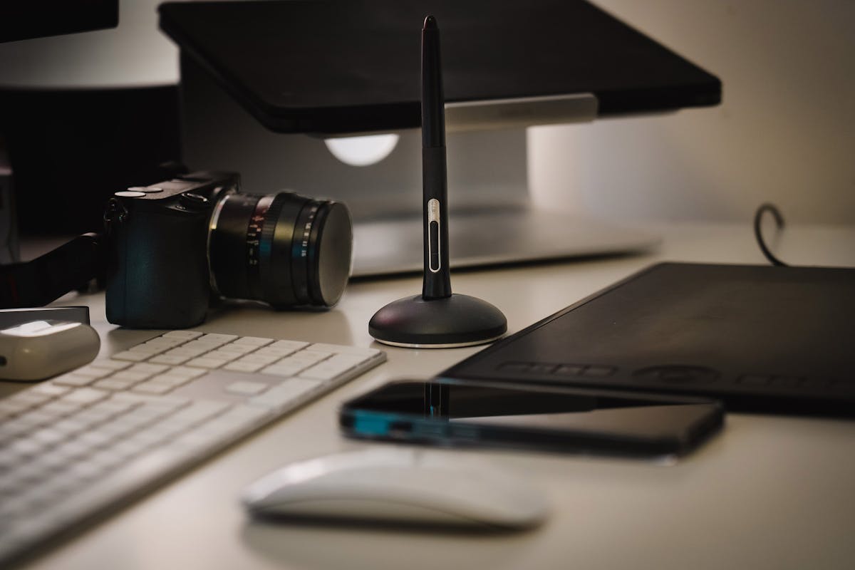 Professional working desk focus