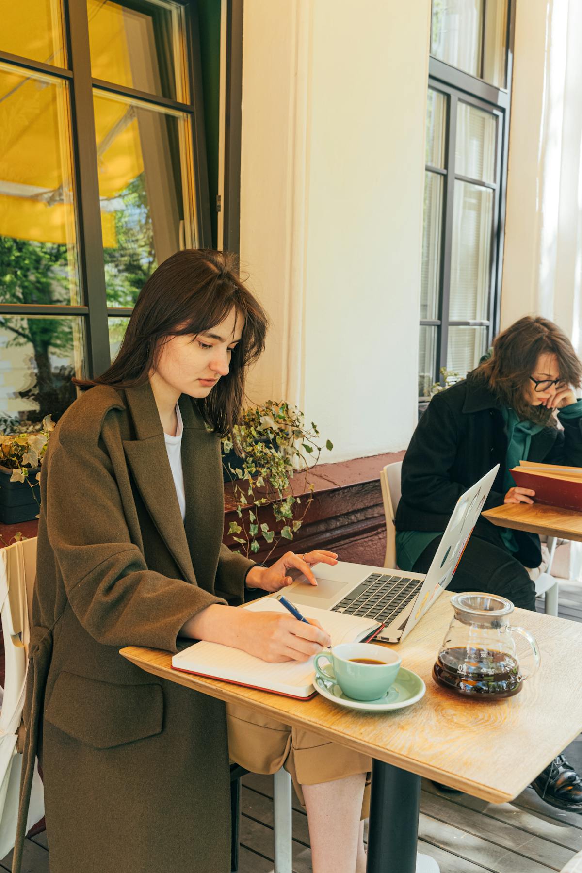 Strategy work laptop coffee shop remote