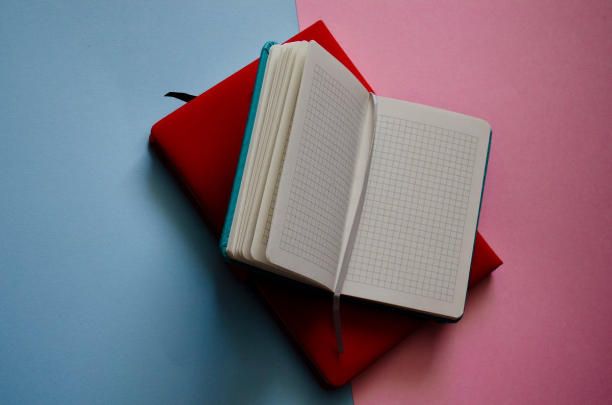 Blank document notebook desk