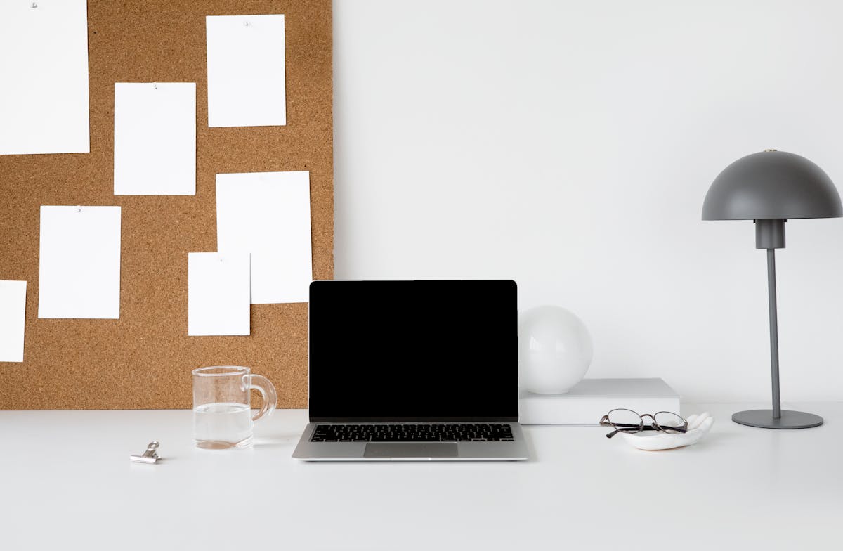 Blank document on computer screen