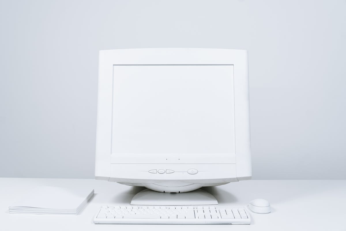 Blank document on computer screen