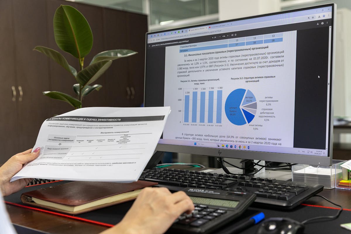 Blank document on computer screen