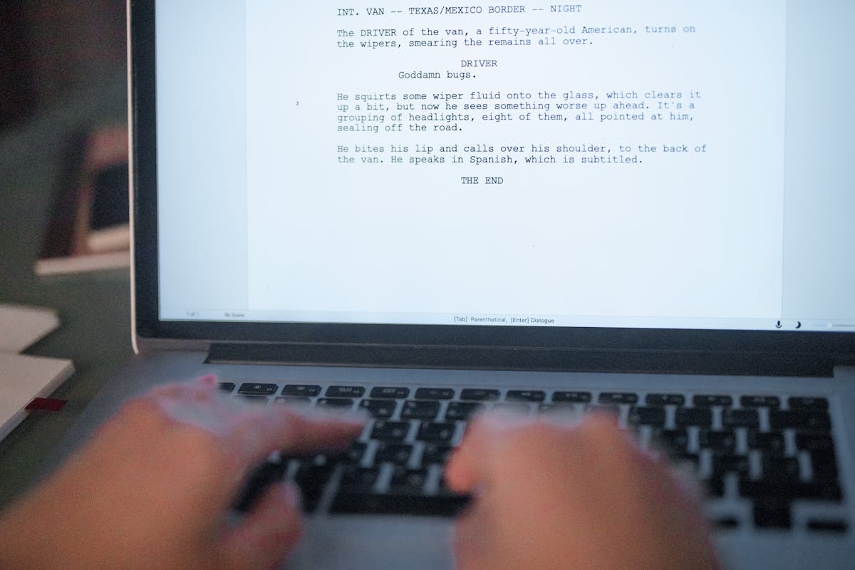 Document outline on computer screen