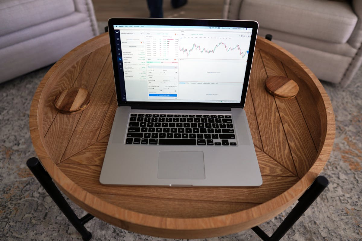Laptop software dashboard screen