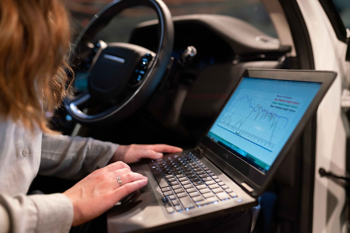 Laptop software dashboard screen