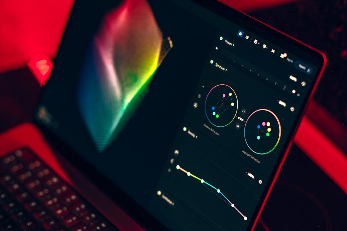 Laptop software dashboard screen