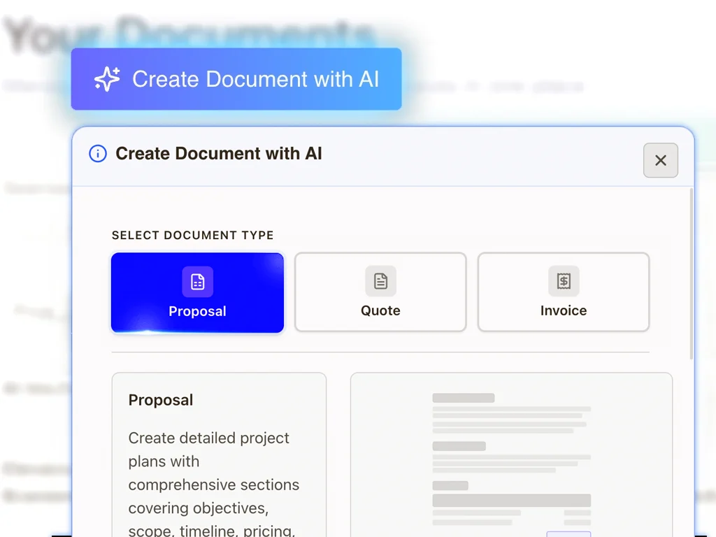 Waco app - Create document with AI